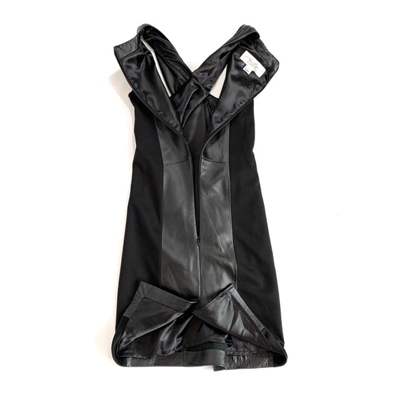 Black Leather Twist Front Halter Dress Black Leather Dress - Picture 9 of 12